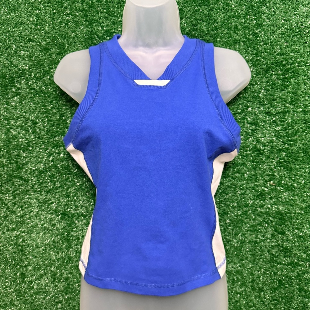 Free People Movement Blue and White Women's Athletic Sleeveless Top Small